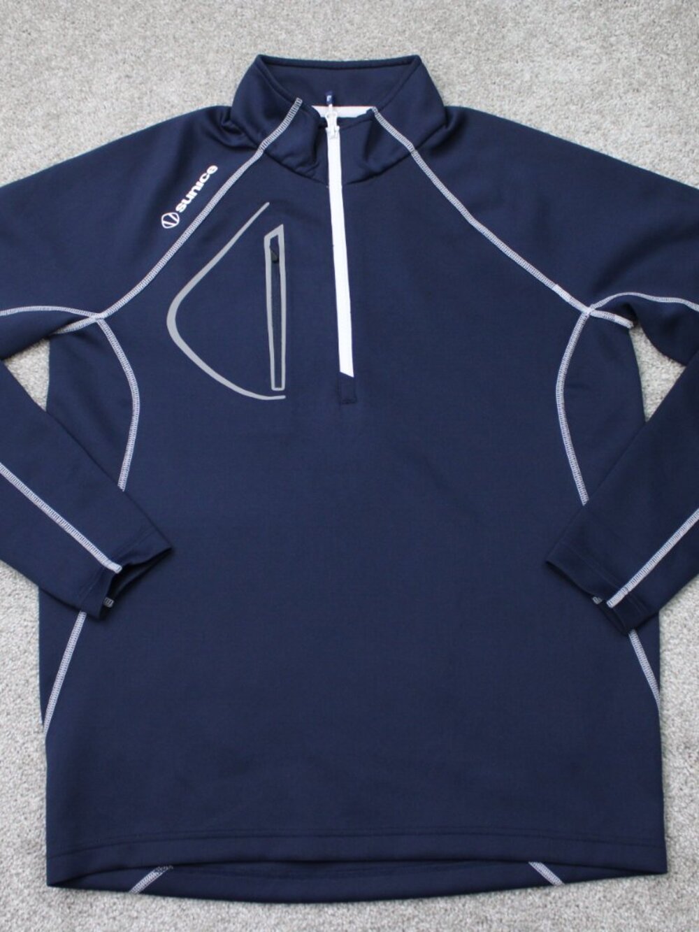 Sunice Sweatshirt Mens Medium Blue Allendale Stretch 1/4 Zip Golf L/S Pullover